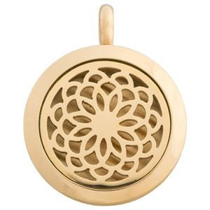 Locket Flower Gold - Diffuser Necklace
